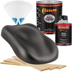 imageCustom Shop  Anthracite Gray Metallic  Hot Rod Flatz Flat Matte Satin Urethane Auto Paint  Complete Quart Paint Kit  Professional Low Sheen Automotive Car Truck Coating 41 Mix Ratio