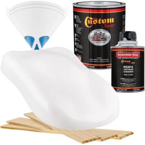 imageCustom Shop  Arctic White  Hot Rod Flatz Flat Matte Satin Urethane Auto Paint  Complete Quart Paint Kit  Professional Low Sheen Automotive Car Truck Coating 41 Mix Ratio