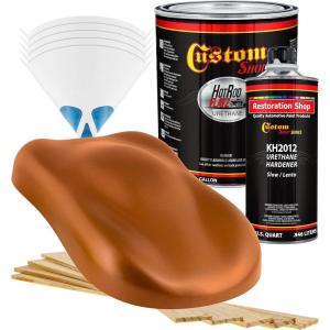 imageCustom Shop  Atomic Orange Pearl  Hot Rod Flatz Flat Matte Satin Urethane Auto Paint  Complete Gallon Paint Kit  Professional Low Sheen Automotive Car Truck Coating 41 Mix Ratio