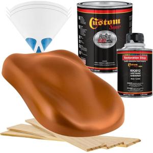 imageCustom Shop  Atomic Orange Pearl  Hot Rod Flatz Flat Matte Satin Urethane Auto Paint  Complete Quart Paint Kit  Professional Low Sheen Automotive Car Truck Coating 41 Mix Ratio