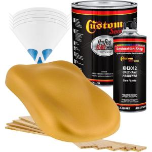 imageCustom Shop  Autumn Gold Metallic  Hot Rod Flatz Flat Matte Satin Urethane Auto Paint  Complete Gallon Paint Kit  Professional Low Sheen Automotive Car Truck Coating 41 Mix Ratio