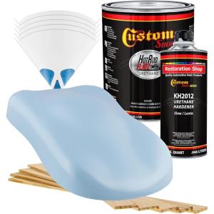 imageCustom Shop  Baby Blue  Hot Rod Flatz Flat Matte Satin Urethane Auto Paint  Complete Gallon Paint Kit  Professional Low Sheen Automotive Car Truck Coating 41 Mix Ratio