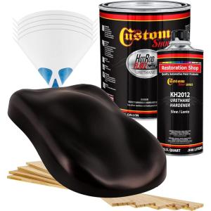 imageCustom Shop  Black Cherry Pearl  Hot Rod Flatz Flat Matte Satin Urethane Auto Paint  Complete Gallon Paint Kit  Professional Low Sheen Automotive Car Truck Coating 41 Mix Ratio