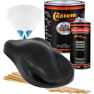 imageCustom Shop  Black Diamond Firemist  Hot Rod Flatz Flat Matte Satin Urethane Auto Paint  Complete Gallon Paint Kit  Professional Low Sheen Automotive Car Truck Coating 41 Mix Ratio