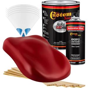 imageCustom Shop  Blood Red  Hot Rod Flatz Flat Matte Satin Urethane Auto Paint  Complete Gallon Paint Kit  Professional Low Sheen Automotive Car Truck Coating 41 Mix Ratio