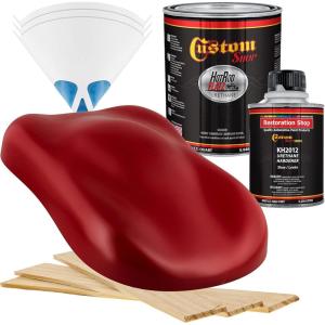 imageCustom Shop  Blood Red  Hot Rod Flatz Flat Matte Satin Urethane Auto Paint  Complete Quart Paint Kit  Professional Low Sheen Automotive Car Truck Coating 41 Mix Ratio