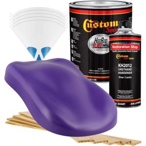 imageCustom Shop  Bright Purple  Hot Rod Flatz Flat Matte Satin Urethane Auto Paint  Complete Gallon Paint Kit  Professional Low Sheen Automotive Car Truck Coating 41 Mix Ratio