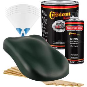 imageCustom Shop  British Racing Green  Hot Rod Flatz Flat Matte Satin Urethane Auto Paint  Complete Gallon Paint Kit  Professional Low Sheen Automotive Car Truck Coating 41 Mix Ratio
