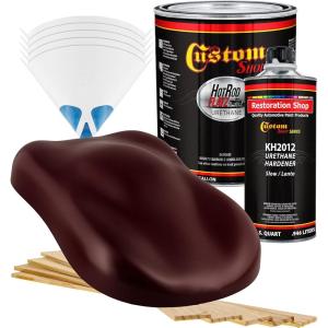 imageCustom Shop  Burgundy  Hot Rod Flatz Flat Matte Satin Urethane Auto Paint  Complete Gallon Paint Kit  Professional Low Sheen Automotive Car Truck Coating 41 Mix Ratio