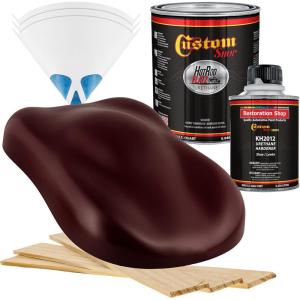 imageCustom Shop  Burgundy  Hot Rod Flatz Flat Matte Satin Urethane Auto Paint  Complete Quart Paint Kit  Professional Low Sheen Automotive Car Truck Coating 41 Mix Ratio