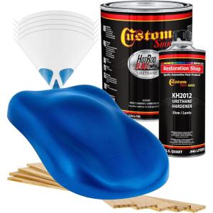 imageCustom Shop  Burn Out Blue Metallic  Hot Rod Flatz Flat Matte Satin Urethane Auto Paint  Complete Gallon Paint Kit  Professional Low Sheen Automotive Car Truck Coating 41 Mix Ratio
