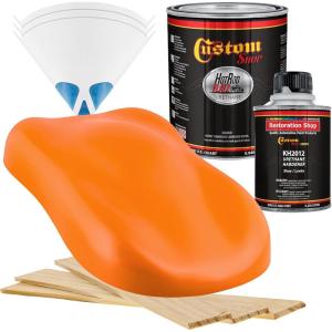 imageCustom Shop  California Orange  Hot Rod Flatz Flat Matte Satin Urethane Auto Paint  Complete Quart Paint Kit  Professional Low Sheen Automotive Car Truck Coating 41 Mix Ratio
