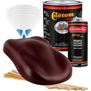 imageCustom Shop  Carmine Red  Hot Rod Flatz Flat Matte Satin Urethane Auto Paint  Complete Gallon Paint Kit  Professional Low Sheen Automotive Car Truck Coating 41 Mix Ratio