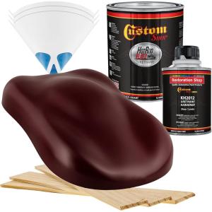 imageCustom Shop  Carmine Red  Hot Rod Flatz Flat Matte Satin Urethane Auto Paint  Complete Quart Paint Kit  Professional Low Sheen Automotive Car Truck Coating 41 Mix Ratio