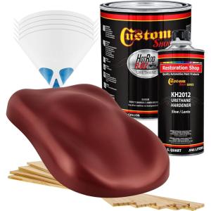 imageCustom Shop  Carnival Red Pearl  Hot Rod Flatz Flat Matte Satin Urethane Auto Paint  Complete Gallon Paint Kit  Professional Low Sheen Automotive Car Truck Coating 41 Mix Ratio