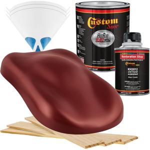 imageCustom Shop  Carnival Red Pearl  Hot Rod Flatz Flat Matte Satin Urethane Auto Paint  Complete Quart Paint Kit  Professional Low Sheen Automotive Car Truck Coating 41 Mix Ratio