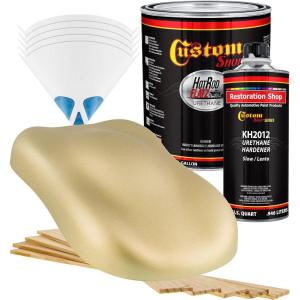 imageCustom Shop  Champagne Gold Metallic  Hot Rod Flatz Flat Matte Satin Urethane Auto Paint  Complete Gallon Paint Kit  Professional Low Sheen Automotive Car Truck Coating 41 Mix Ratio