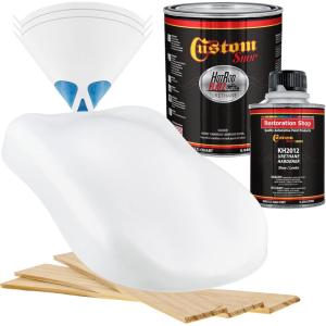 imageCustom Shop  Championship White  Hot Rod Flatz Flat Matte Satin Urethane Auto Paint  Complete Quart Paint Kit  Professional Low Sheen Automotive Car Truck Coating 41 Mix Ratio