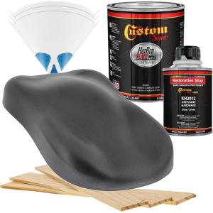 imageCustom Shop  Charcoal Gray Firemist  Hot Rod Flatz Flat Matte Satin Urethane Auto Paint  Complete Quart Paint Kit  Professional Low Sheen Automotive Car Truck Coating 41 Mix Ratio