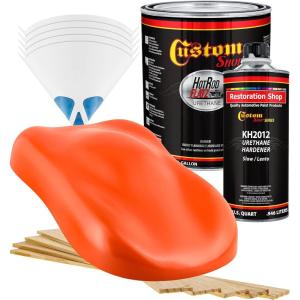imageCustom Shop  Charger Orange  Hot Rod Flatz Flat Matte Satin Urethane Auto Paint  Complete Gallon Paint Kit  Professional Low Sheen Automotive Car Truck Coating 41 Mix Ratio