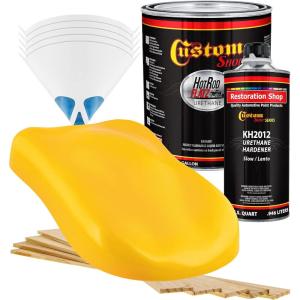imageCustom Shop  Citrus Yellow  Hot Rod Flatz Flat Matte Satin Urethane Auto Paint  Complete Gallon Paint Kit  Professional Low Sheen Automotive Car Truck Coating 41 Mix Ratio