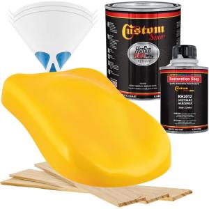 imageCustom Shop  Citrus Yellow  Hot Rod Flatz Flat Matte Satin Urethane Auto Paint  Complete Quart Paint Kit  Professional Low Sheen Automotive Car Truck Coating 41 Mix Ratio