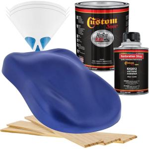 imageCustom Shop  Cobalt Blue Firemist  Hot Rod Flatz Flat Matte Satin Urethane Auto Paint  Complete Quart Paint Kit  Professional Low Sheen Automotive Car Truck Coating 41 Mix Ratio