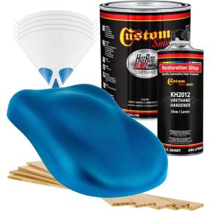 imageCustom Shop  Cobra Blue Metallic  Hot Rod Flatz Flat Matte Satin Urethane Auto Paint  Complete Gallon Paint Kit  Professional Low Sheen Automotive Car Truck Coating 41 Mix Ratio