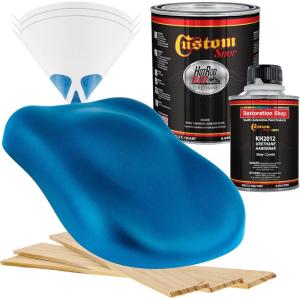 imageCustom Shop  Cobra Blue Metallic  Hot Rod Flatz Flat Matte Satin Urethane Auto Paint  Complete Quart Paint Kit  Professional Low Sheen Automotive Car Truck Coating 41 Mix Ratio