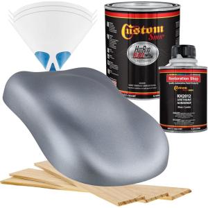 imageCustom Shop  Cool Gray Metallic  Hot Rod Flatz Flat Matte Satin Urethane Auto Paint  Complete Quart Paint Kit  Professional Low Sheen Automotive Car Truck Coating 41 Mix Ratio