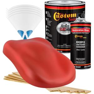 imageCustom Shop  Corvette Red  Hot Rod Flatz Flat Matte Satin Urethane Auto Paint  Complete Gallon Paint Kit  Professional Low Sheen Automotive Car Truck Coating 41 Mix Ratio