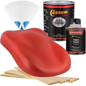 imageCustom Shop  Corvette Red  Hot Rod Flatz Flat Matte Satin Urethane Auto Paint  Complete Quart Paint Kit  Professional Low Sheen Automotive Car Truck Coating 41 Mix Ratio