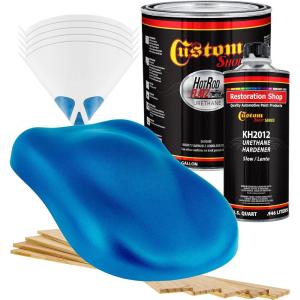 imageCustom Shop  Cruise Night Blue Metallic  Hot Rod Flatz Flat Matte Satin Urethane Auto Paint  Complete Gallon Paint Kit  Professional Low Sheen Automotive Car Truck Coating 41 Mix Ratio