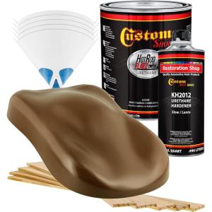 imageCustom Shop  Dakota Brown  Hot Rod Flatz Flat Matte Satin Urethane Auto Paint  Complete Gallon Paint Kit  Professional Low Sheen Automotive Car Truck Coating 41 Mix Ratio