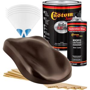 imageCustom Shop  Dark Brown  Hot Rod Flatz Flat Matte Satin Urethane Auto Paint  Complete Gallon Paint Kit  Professional Low Sheen Automotive Car Truck Coating 41 Mix Ratio