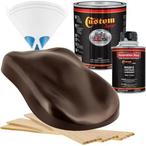 imageCustom Shop  Dark Brown  Hot Rod Flatz Flat Matte Satin Urethane Auto Paint  Complete Quart Paint Kit  Professional Low Sheen Automotive Car Truck Coating 41 Mix Ratio