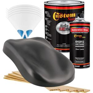 imageCustom Shop  Dark Gray Primer Tone  Hot Rod Flatz Flat Matte Satin Urethane Auto Paint  Complete Gallon Paint Kit  Professional Low Sheen Automotive Car Truck Coating 41 Mix Ratio