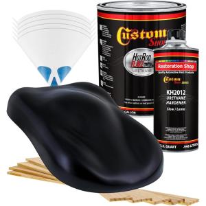 imageCustom Shop  Dark Midnight Blue Pearl  Hot Rod Flatz Flat Matte Satin Urethane Auto Paint  Complete Gallon Paint Kit  Professional Low Sheen Automotive Car Truck Coating 41 Mix Ratio
