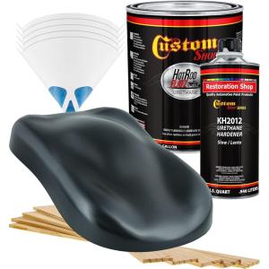 imageCustom Shop  Dark Turquoise Metallic  Hot Rod Flatz Flat Matte Satin Urethane Auto Paint  Complete Gallon Paint Kit  Professional Low Sheen Automotive Car Truck Coating 41 Mix Ratio