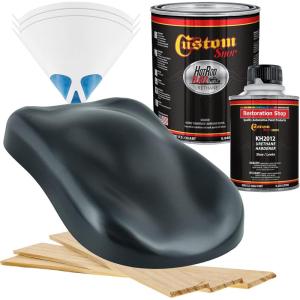 imageCustom Shop  Dark Turquoise Metallic  Hot Rod Flatz Flat Matte Satin Urethane Auto Paint  Complete Quart Paint Kit  Professional Low Sheen Automotive Car Truck Coating 41 Mix Ratio