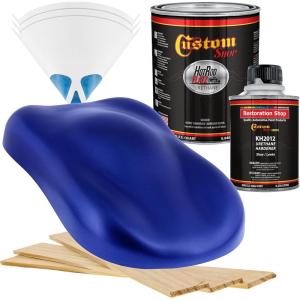 imageCustom Shop  Daytona Blue Metallic  Hot Rod Flatz Flat Matte Satin Urethane Auto Paint  Complete Quart Paint Kit  Professional Low Sheen Automotive Car Truck Coating 41 Mix Ratio