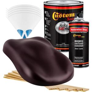 imageCustom Shop  Deep Maroon  Hot Rod Flatz Flat Matte Satin Urethane Auto Paint  Complete Gallon Paint Kit  Professional Low Sheen Automotive Car Truck Coating 41 Mix Ratio