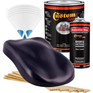 imageCustom Shop  Deep Purple  Hot Rod Flatz Flat Matte Satin Urethane Auto Paint  Complete Gallon Paint Kit  Professional Low Sheen Automotive Car Truck Coating 41 Mix Ratio