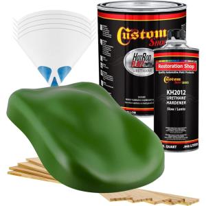 imageCustom Shop  Deere Green  Hot Rod Flatz Flat Matte Satin Urethane Auto Paint  Complete Gallon Paint Kit  Professional Low Sheen Automotive Car Truck Coating 41 Mix Ratio