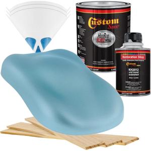 imageCustom Shop  Diamond Blue Metallic  Hot Rod Flatz Flat Matte Satin Urethane Auto Paint  Complete Quart Paint Kit  Professional Low Sheen Automotive Car Truck Coating 41 Mix Ratio