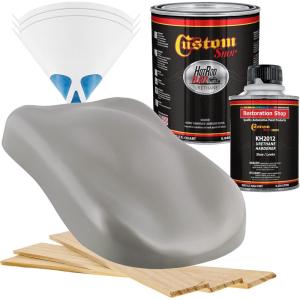 imageCustom Shop  Dove Gray  Hot Rod Flatz Flat Matte Satin Urethane Auto Paint  Complete Quart Paint Kit  Professional Low Sheen Automotive Car Truck Coating 41 Mix Ratio
