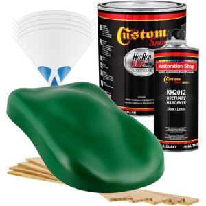 imageCustom Shop  Emerald Green  Hot Rod Flatz Flat Matte Satin Urethane Auto Paint  Complete Gallon Paint Kit  Professional Low Sheen Automotive Car Truck Coating 41 Mix Ratio