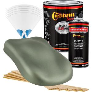 imageCustom Shop  Fern Green Metallic  Hot Rod Flatz Flat Matte Satin Urethane Auto Paint  Complete Gallon Paint Kit  Professional Low Sheen Automotive Car Truck Coating 41 Mix Ratio