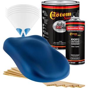 imageCustom Shop  Fiji Blue Metallic  Hot Rod Flatz Flat Matte Satin Urethane Auto Paint  Complete Gallon Paint Kit  Professional Low Sheen Automotive Car Truck Coating 41 Mix Ratio