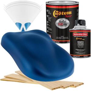 imageCustom Shop  Fiji Blue Metallic  Hot Rod Flatz Flat Matte Satin Urethane Auto Paint  Complete Quart Paint Kit  Professional Low Sheen Automotive Car Truck Coating 41 Mix Ratio